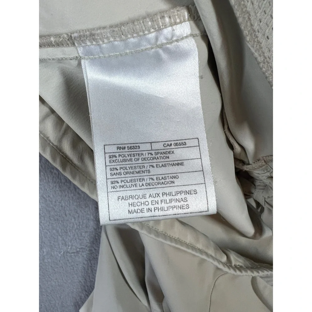 Nike Dri-FIT Womens Cream Beige‎ Athletic Golf Hiking Shorts Cinch Side Size L